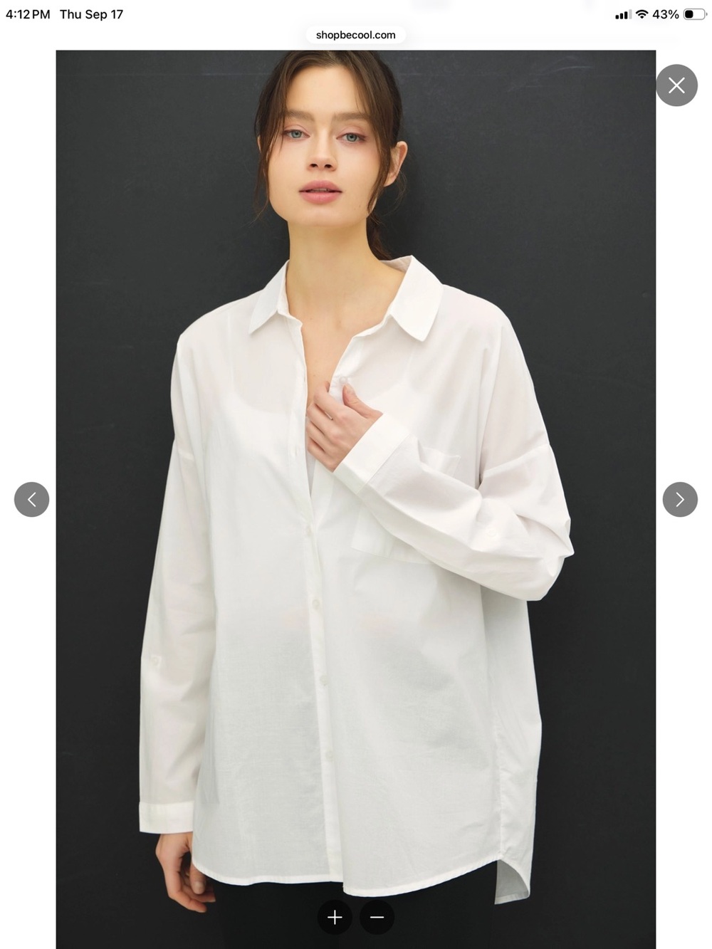 BE COOL White Oversized Button-Down Shirt for Men
